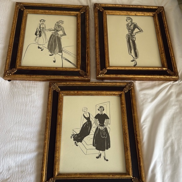 Other - 3 Vintage 8x10 Framed Fashion Photographs